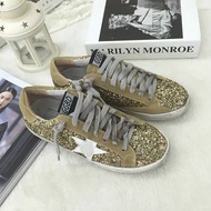 Sequins Distressed Small Dirty Shoes Women Lace-Up Casual Shoes Flat Shoes Sports Shoes Female Stude