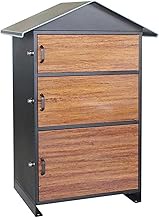 Metal Mailbox Large Lockable Post Box Freestanding Floor Drop Box 19×13.7×34 Inches Parcel Box Three