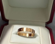 正品cartier卡地亞 love 窄版戒指黃金色51碼全套證書(其他size均有貨，歡迎訊價)