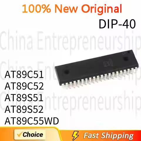5 PCS DIP-40 AT89C51 AT89C52 AT89S51 AT89S52 AT89C55WD DIP-40 Microcontroller IC chip 100%Quality Or