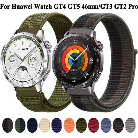 22mm Nylon Watch Strap For Huawei Watch GT 4 5 GT4 46mm Band Bracelet For Huawei Watch 4 Pro GT3 GT2