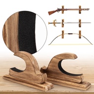 Solid Wood Gun Rack Wall Mounted Padded Gun Holder Hold Up Horizontal Display Stand Brackt for Shotg