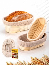 1入組裝藤製麵包發酵籃帶襯布廚房用極簡主義烘焙工具