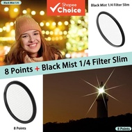 Camera Filter Set 2pcs Black Mist Soft Focus And 8 Point Star Filter 49-82mm