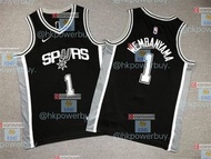 新款 （童裝）全刺繡NBA馬刺文班亞馬刺繡球衣耐克籃球服8 請認證hkpowerbuy.賣家 世界杯 運動褲 運動衫 套裝 籃球衫 比賽服