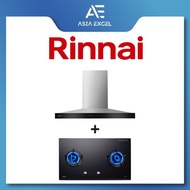 RINNAI RH-C2859-SSW 90CM CHIMNEY HOOD WITH DIGITAL TOUCH CONTROL + RINNAI RB-92G 2 BURNER HYPER FLAME GLASS HOB