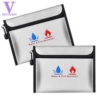 Fireproof and Waterproof 9" X 7" for Documents Bag-2-Pack Large Safe Bag for Documents Cash Files wi