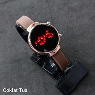 Jam Tangan Wanita LED Watch Digital Monol Tali Rubber Warna Termurah