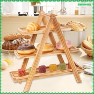 [DarosMY] Wood 3 Tier Serving Tray Tiered Serving Stand Dessert Stand 3 Tier Cupcake Stand for Food 