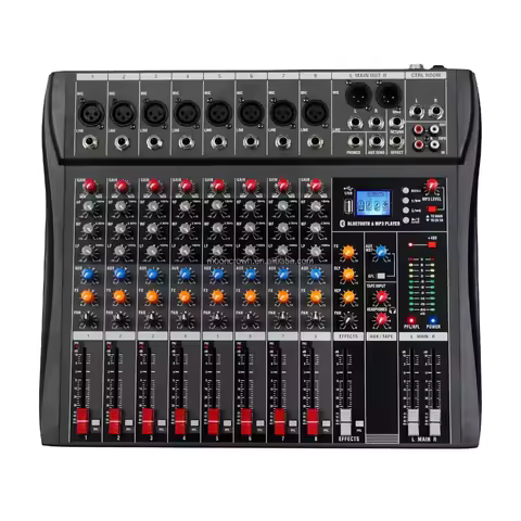 DX8 Professional Sound Mixer Console Record Professional 8 Channel Music Sound Audio Karaoke USB Liv