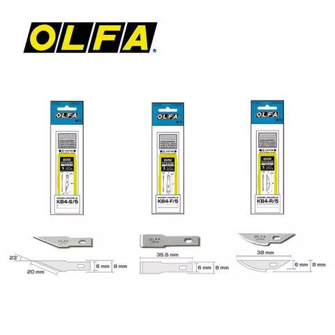 OLFA KB4-F/5, KB4-S/5, KB4-R/5 Spare Blade Art Knife Replacement Blades Craft Tools for AK-4 Carving
