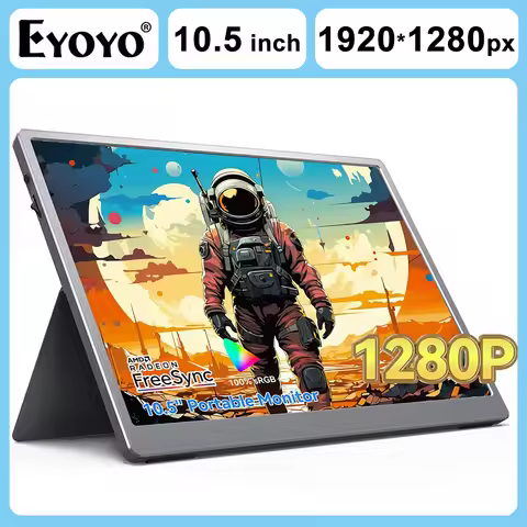EYOYO Portable Travel Monitor 10.5 Inch 1920x1280P 100%sRGB IPS Screen Type-C Mini HDMI External Sec