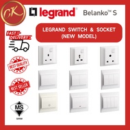 Legrand Belanko S 13A 1 2 3 4 Gang Switch 2 Way Telephone cat6 Bell 20A Universal 15A Switched Socke