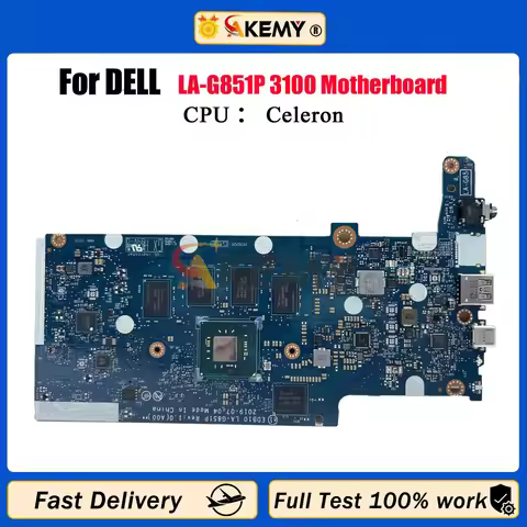 For DELL Chromebook 3100 Laptop Motherboard EDB10 LA-G851P N4020 N4100 With 02VPK7 09X2G7 0MW26R Not