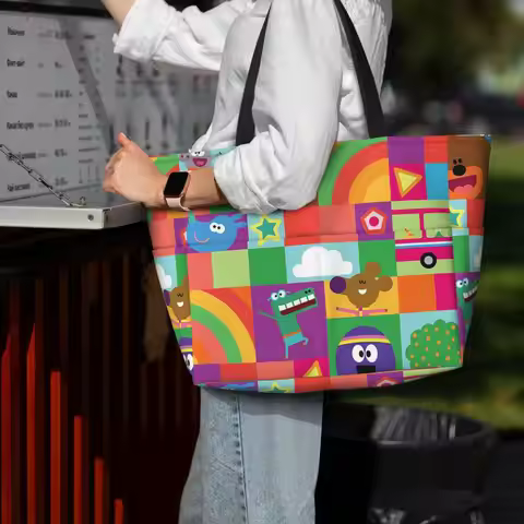 Hey Duggee Teenage Beach Tote Bag Sport Gym Yoga Duffle Large Tote Bag Women Travel Bag Fitness bag