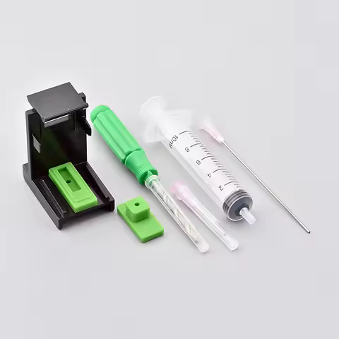 Ink Refill Cartridge Clip Rubber Pads Syringe Tool Kit Clamp For HP 46 64 67 305 124 124XL 305XL 67X
