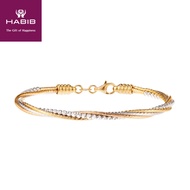 HABIB Oro Italia 916 Cavo Yellow, Rose and White Gold Bangle GB8132-TI
