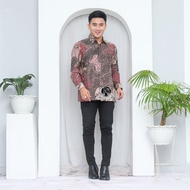 TERBARU Couple sweet Kemeja batik ayah dan Kemeja Batik anak cowok BATIK WARNA DUSTY PINK
