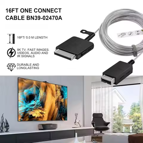 Brand New 5M/16Ft One Connect Cable BN39-02470A BN3902470A for Samsung LS03R LS03T LS03A LS03B LS03D