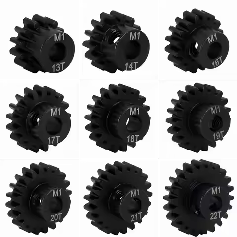 Ajrc M1 5mm 45#steel Motor Gear 13t 14t 15t 16t 17t 18t 20t 21t Black Steel Metal Pinion Motor Gear 