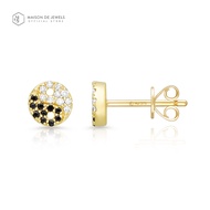 Maison de Jewels - Oro Yin Yang Stud (ต่างหูข้างเดียว) ต่างหูทอง ทองแท้ 9K สายรุ้ง เพชรแท้ พลอยธรรมช