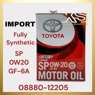 100% Original Toyota 0W-20 0W20 Synthetic SP GF-6A Engine Oil 4L - Imported from Japan - Motor Oil 4