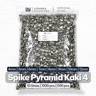 (±5,000 PCS) 4 LEGS PYRAMID SPIKE PUNK PYRAMID SPIKE/ PYRAMID BELT SPIKE PYRAMID JACKET SPIKE SILVER