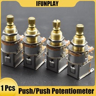 1pcs Guitar Brass Shaft Push/Push Pots A500K/B500K/A250K/B250K Guitar Control Pot Potentiometer Guit