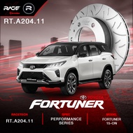 จานเบรคคู่หน้า RACETECH X BREMBO กัดลาย TOYOTA FORTUNER TRD 15-19 - PRADO KDJ12  ขนาด 338  - RT.A204