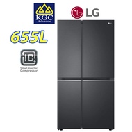 [Free Installation] LG Side-by-Side Fridge in Matte Black Finish Refrigerator (655L) GC-B257SQVL