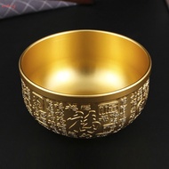 MERY Chinese Fortune Bowl, Hundred Blessings 10cm Feng Shui Brass Bowl, Decorative Bowls Brass Coppe