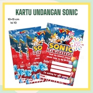 SONIC Birthday Invitation Cards, Pack of 10 SONIC Children's Birthday Invitation Cards