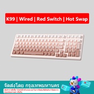 【จัดส่งภายใน 3 วัน】 ZIFRIEND กุญแจ K82 82 keys แบบมีสายคีย์บอร์ดแบบกลไก PBT ด้านข้างสลักใต้ตำแหน่งแส