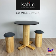 LAX Dining Set / Round Stool / Round Table / Dining Room Furniture / Kerusi Makan / Meja Makan Bulat