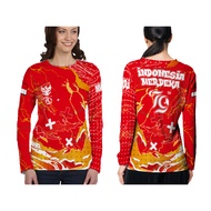 Women's tops t-shirts, August 17th Republic of Indonesia's 79th Anniversary 2024, Latest 3D Fullprin