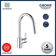 GROHE Feel Single Lever Kitchen Mixer Tap with Pull-Out and Dual Spray Function (2 Colours available)