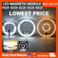 LED Module 3 Color LED Magnet Circular Tube Replacement Round Downlight 72W 48W 36W 24W