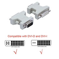 New DVI Female To VGA Male Adapter DVI-D 24+1 DVI-I 24+5 Dual Link Converter