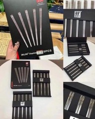 少量現貨-孖人牌不透鋼筷子套裝 (一套5對裝)