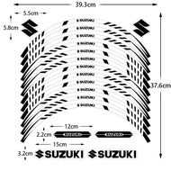 รถจักรยานยนต์ Suzuki 17in ล้อสะท้อนแสงสติกเกอร์กันน้ำ Retrofit Stripe เทปสติกเกอร์อุปกรณ์เสริมสำหรับ