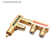 Strongaroetrtomj  Style Adapter DIY Accessories Gold Plated AV Audio Splitter Plug RCA Adapter 1 Male To 2 Female F Connector SG