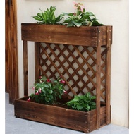 Double Storey Plant Flower Stand Flowerpot Foldable Pot Racks Planter Box Organizer Container Rectangle Long Outdoor