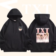 M-3XL Txt Printed Cotton Hoodie Fans Support Sweatshirt Unisex Long Sleeve Casual Hooded Pullover Ho