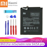 factory BN31 For Xiaomi Mi 5X Mi5X / Redmi Note 5A 5A pro battery 3000mAh Replacement Lithium Polyme