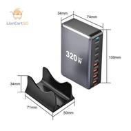 LionCart SG 320W GaN Desktop Charger 8-Port USB-C PD Fast Charger USB Fast Charging Station
