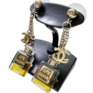 香奈兒香水瓶圖案耳環，帶可可標誌，GP 5.4克，09A 女士 [二手]