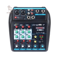 SHOUKEY Audio Mixer, 4-Channel Monitor Karaoke System DJ Console Mixer, Bluetooth Portable with 48V 