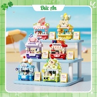 Mini street assembly toy set, food street cart sales counter