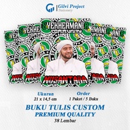 Buku Tulis Sekolah Custom Tema Syekhermania Bergaris 38 Lembar 1 Pak Isi 5 Buku/ Buku Tulis Anime/ B