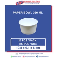 Paper Bowl 360ml tebal (12 oz) / Mangkok Kertas 360ml tahan microwave